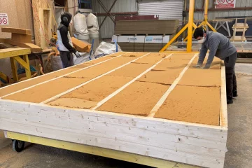 Pans de toitures réalisés en ossature bois et isolation en laine de bois